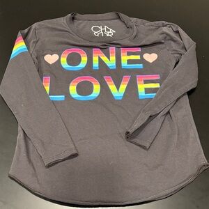 Chaser Kids 'One Love' Long Sleeve Shirt - Black with Rainbow